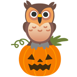owl and jack-o-lantern