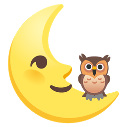 owl and last quarter moon face