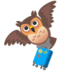 owl and luggage