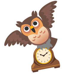 owl and mantelpiece clock