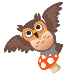 owl and mushroom