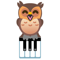 owl and musical keyboard