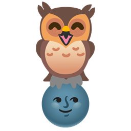 owl and new moon face