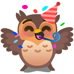 owl and partying face
