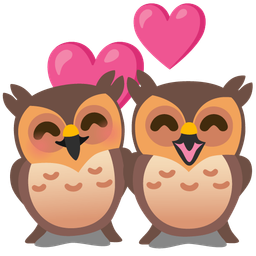 owl and revolving hearts