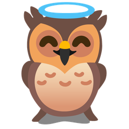 Owl and Smiling face with halo