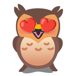 Owl and Smiling face with heart-eyes