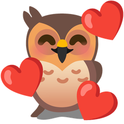 Owl and Smiling face with hearts