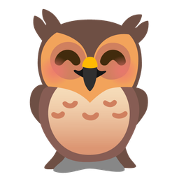 Owl and Smiling face with smiling eyes