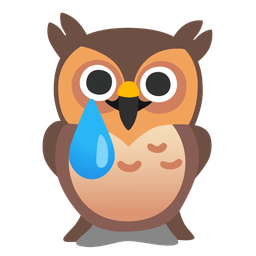 Owl and Smiling face with tear