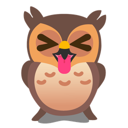 Owl and Squinting face with tongue