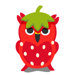 owl and strawberry