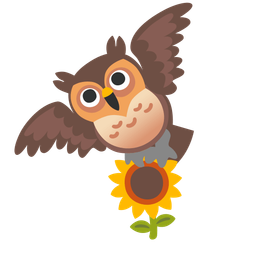 owl and sunflower