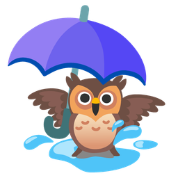 owl and umbrella