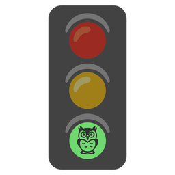 owl and vertical traffic light
