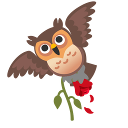 owl and wilted flower