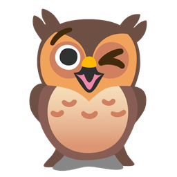 Owl and Winking face