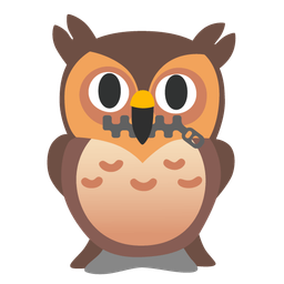 owl and zipper-mouth face