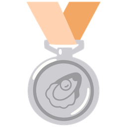 Oyster and 2nd place medal