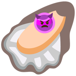 Oyster and Angry face with horns