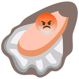 Oyster and Enraged face