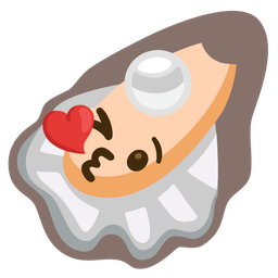 Oyster and Face blowing a kiss