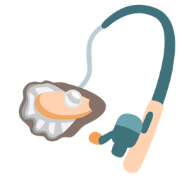 Oyster and Fishing pole