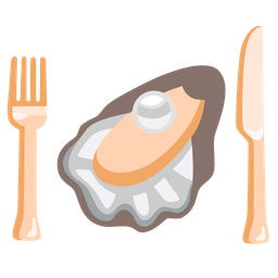 Oyster and Fork and knife with plate