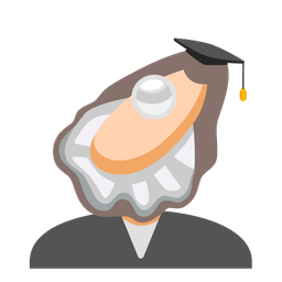 Oyster and Graduation cap