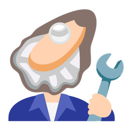 Oyster and Hammer and wrench