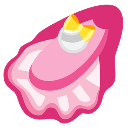 Oyster and Heart with ribbon