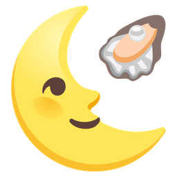 Oyster and Last quarter moon face
