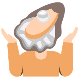 Oyster and Person shrugging