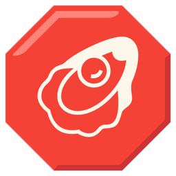 Oyster and Stop sign