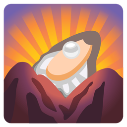 Oyster and Sunrise over mountains