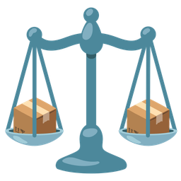 package and balance scale