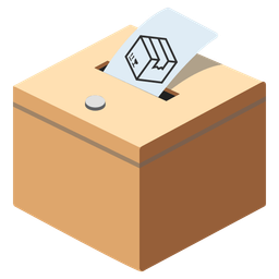 package and ballot box with ballot