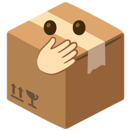 package and face with open eyes and hand over mouth