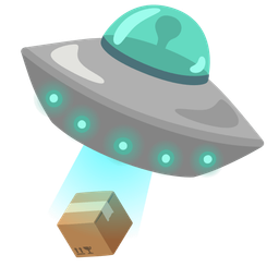 package and flying saucer