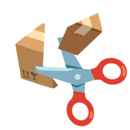 package and scissors