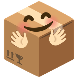 Package and Smiling face with open hands