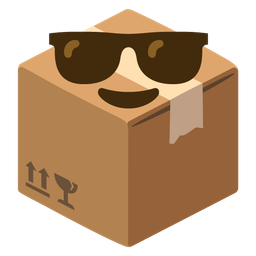 package and smiling face with sunglasses