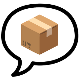 package and speech balloon