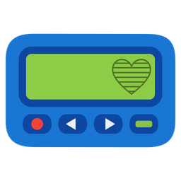 Pager and Blue heart