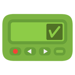 Pager and Check mark button