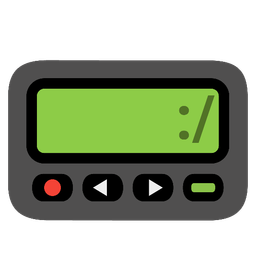 Pager and Face with diagonal mouth