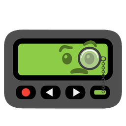 Pager and Face with monocle