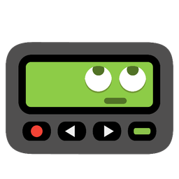 Pager and Face with rolling eyes