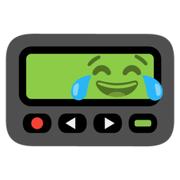 Pager and Face with tears of joy