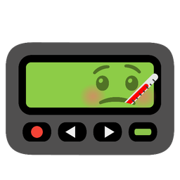 Pager and Face with thermometer